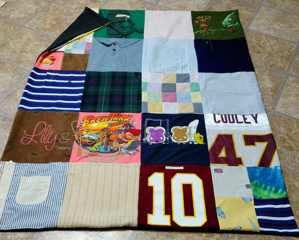 Keepsake T Shirt Blanket Size Medium Blanket Throw Blanket with 12 x lily and frog