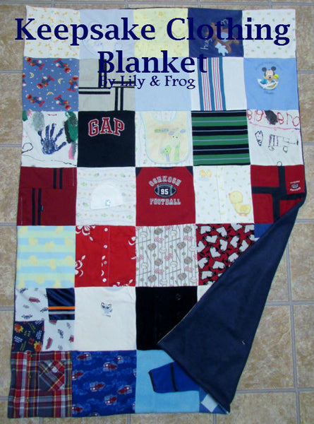 Keepsake Baby Clothing Blanket Size Medium (Small Lap Blanket)