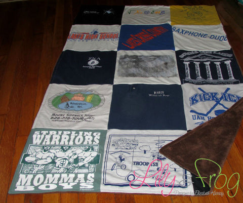 Keepsake T-Shirt Blanket Size Small Blanket (Lap Blanket) with 12"x12" squares