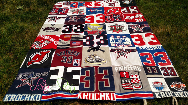 Keepsake T-Shirt Blanket Size Extra Large (Small Twin Blanket) with 12"x12" squares