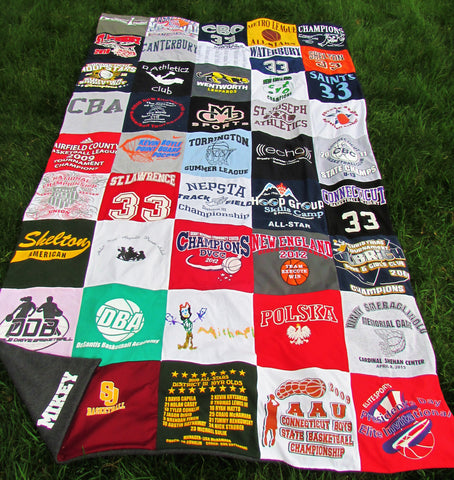 Keepsake T-Shirt Blanket Size Extra-Extra Large Blanket (Long Twin Blanket) with 12"x12" squares
